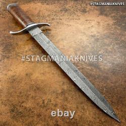 Custom Rare Hand Forged Damascus Steel Hunting Boot Dagger Knife