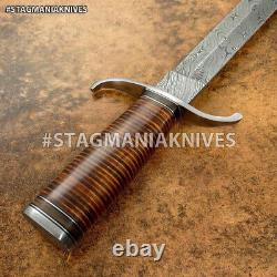 Custom Rare Hand Forged Damascus Steel Hunting Boot Dagger Knife