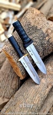 Custom Thorfinn Dagger Pair KNIFES Anime Vinland Saga Carbon Steel HUNTING Knife
