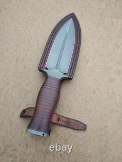 Custom hand Made Rail road steel Dagger Blade Camping Survival Hunting knife. A12