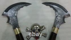 Custom made Hand Crafted Knife king's Damascus Sickle pair, Sharp sides