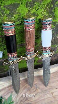 Custom resin handle Intigeral DAGGER knife survival scabbard