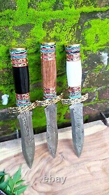 Custom resin handle Intigeral DAGGER knife survival scabbard