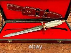 Customized Damascus Knife With Box Royal Dagger With Box Knife With Sheath