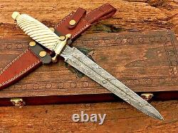 Customized Damascus Knife With Box Royal Dagger With Box Knife With Sheath