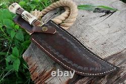 D2 Stag Custom Handmade Hunting Dagger Tactical Bowie Knife Antler Grip & Cover