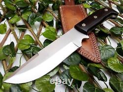 D2 Steel Handmade Massive Fuller Hunting Combat Dagger Knife Bull Horn & Cover