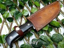 D2 Steel Handmade Massive Fuller Hunting Combat Dagger Knife Bull Horn & Cover