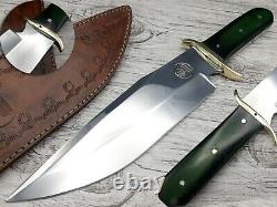 D2 Steel Sharp Hunting Massive Fuller Combat Dagger Knife Micarta Handle & Cover