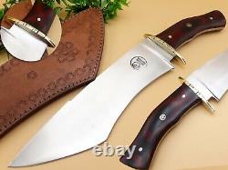 D2 Steel Sharp Hunting Mssive Fuller Combat Dagger Knife Micarta Grip & Sheath