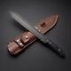 D2 Steel Carbon Coated Double Edge Handmade Dagger Survival Combat Hunting Knife