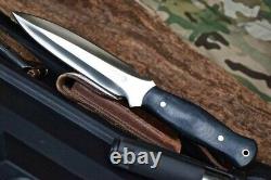 D2 steel tactical custom handmade double edge dagger combat commando knife