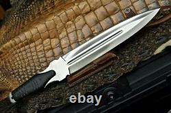 D2 steel tactical custom handmade double edge dagger combat survival knife