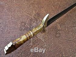 Damascus Custom Handmade 32 Inches Olive Wood Handle Viking Sword Knife