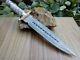 Damascus Dagger Knife 15 Custom Handmade Hunting Knife With Leather Sheath