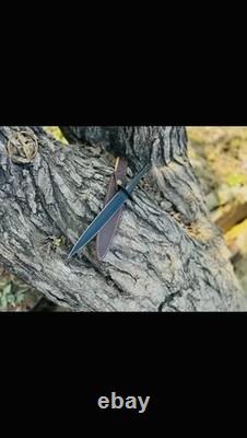 Damascus Steel Black Commando Dagger Knife Fairbairn Sykes Tactical Combat Sword