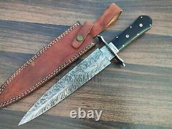 Damascus Steel Dagger Knife Premium Quality Handmade Double Edge Hunting Knife