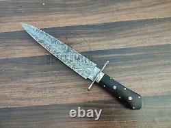 Damascus Steel Dagger Knife Premium Quality Handmade Double Edge Hunting Knife