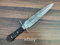 Damascus Steel Dagger Knife Premium Quality Handmade Double Edge Hunting Knife