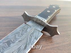 Damascus Steel Dagger Knife Premium Quality Handmade Double Edge Hunting Knife