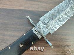 Damascus Steel Dagger Knife Premium Quality Handmade Double Edge Hunting Knife