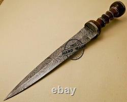 Damascus Steel Dagger Knife Roman Gladiator Battle Ready Legion Combat Dagger
