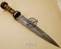 Damascus Steel Dagger Knife Roman Gladiator Battle Ready Legion Combat Dagger