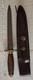 Damascus Steel Fighting Dagger Fixed Blade, Spear Point, Studded Wooden Handle