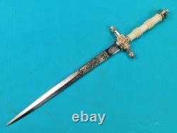Dutch WW2 German Made Navy Naval Engraved Dagger Fighting Knife