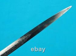 Dutch WW2 German Made Navy Naval Engraved Dagger Fighting Knife