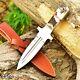 Edc Handmade D2 Steel Hunting Dagger Fix Blade Doubleedge Boot Knife Deer Stag