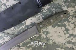 Entrek USA COMMANDO 440C Fixed Blade Knife Kydex Sheath Canvas Micarta Scales
