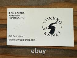 Erik Loreno Knives 8.875 Dagger, 4.12 1095 Blade, Micarta Handle, Custom Pouch