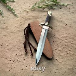 F. S Trooper fighting knife combat boot dagger natural antler handle gift knife