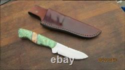 FINEST Vintage Custom BUZZARD Hand-forged Carbon Steel Hunting Knife withDyed Burl