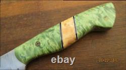 FINEST Vintage Custom BUZZARD Hand-forged Carbon Steel Hunting Knife withDyed Burl