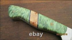 FINEST Vintage Custom BUZZARD Hand-forged Carbon Steel Hunting Knife withDyed Burl