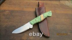 FINEST Vintage Custom BUZZARD Hand-forged Carbon Steel Hunting Knife withDyed Burl