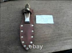 FINEST Vintage Custom File-made Steve Bass Boot Dagger/Fighting Knife withStag