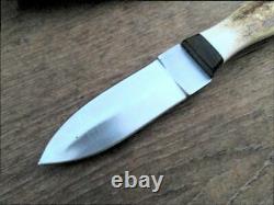 FINEST Vintage Custom File-made Steve Bass Boot Dagger/Fighting Knife withStag