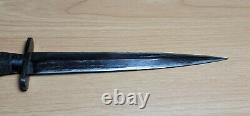 Fairbairn Sykes Stiletto Dagger Ribbed & Roped F/s Fighting Knife Ww2 Era