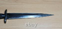 Fairbairn Sykes Stiletto Dagger Ribbed & Roped F/s Fighting Knife Ww2 Era