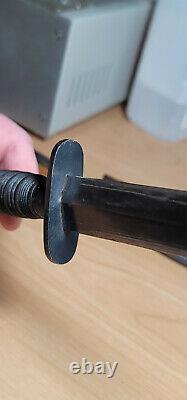 Fairbairn Sykes Stiletto Dagger Ribbed & Roped F/s Fighting Knife Ww2 Era