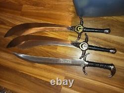 Fantasy Knife Swords Blades, pirates of the Caribbean sword Daggers 3 PC lot