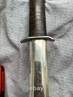 Fink Leather Shops Combat Dagger Fixed Blade, Steel Spear Point, Full Tang