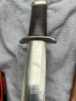 Fink Leather Shops Combat Dagger Fixed Blade, Steel Spear Point, Full Tang