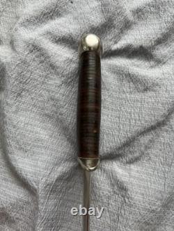 Fink Leather Shops Combat Dagger Fixed Blade, Steel Spear Point, Full Tang