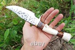 Forge Custom Handmade Hunting Dagger Tactical Blade Knife Stag Grip & Cover