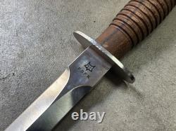 Fox Knives Fairbairn Sykes Dagger FX-593 N690Co Blade with Custom Leather Sheath