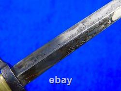 French France Antique 19 Century Armor Piercing Dagger Fighting Knife w Scabbard